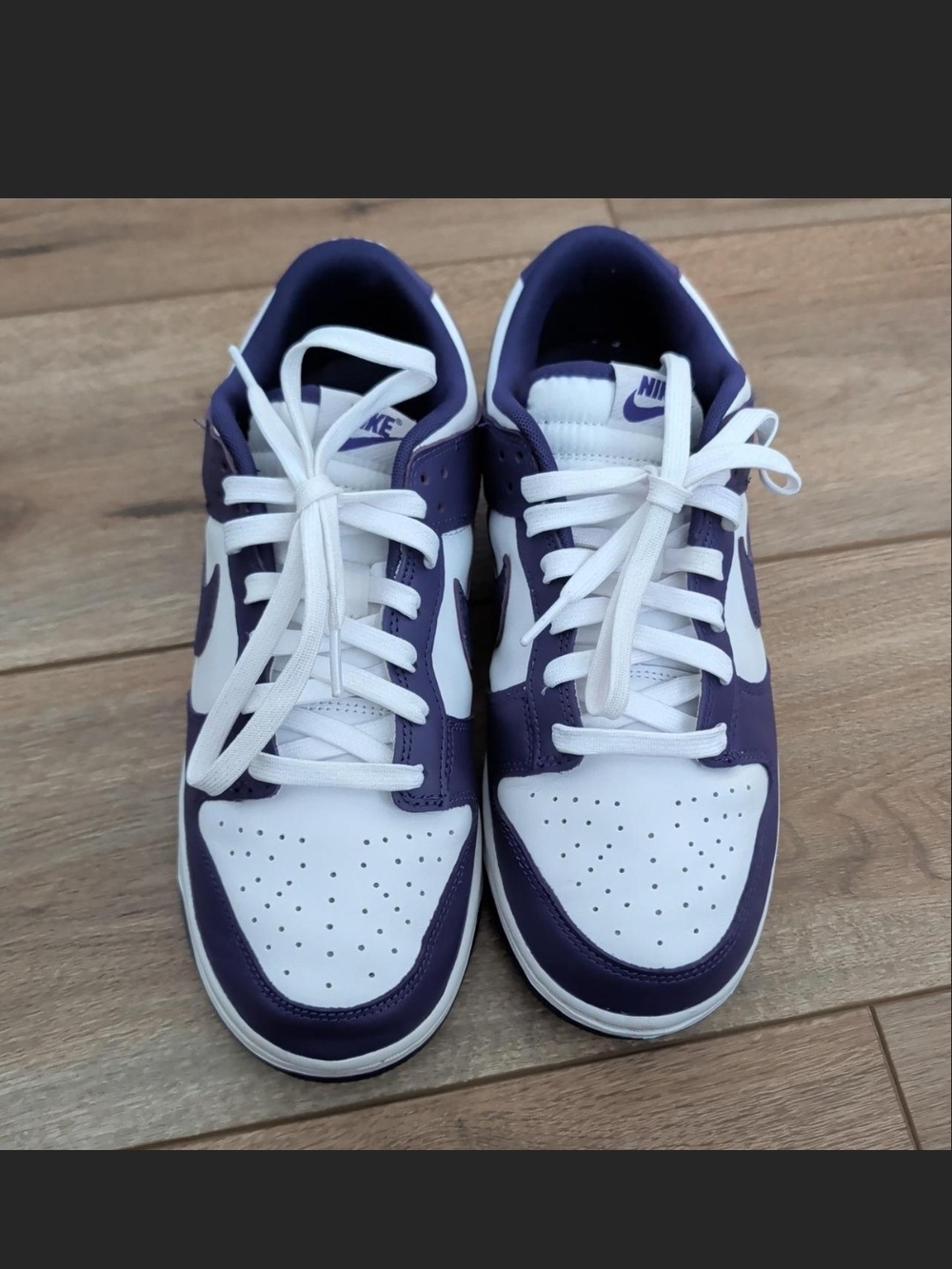 Nike Purple and White Dunk Low Tag Detail